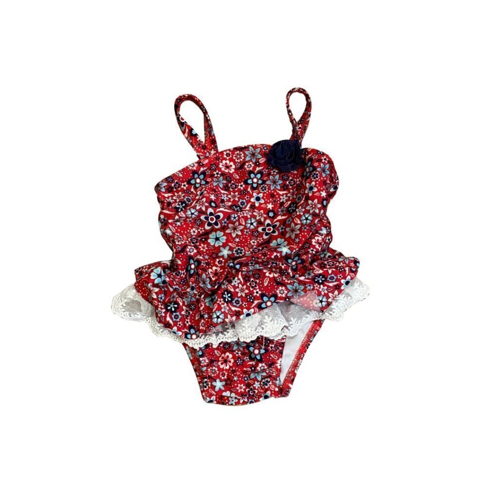 Baby Girl's Cat & Jack Floral Swimsuit - Size 9 months - Like New!